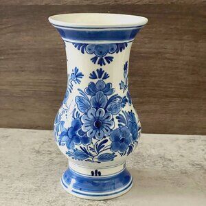 Royal Delft Vintage The Original Blue Hand Painted 5.5" Vase Signed Dated 1970